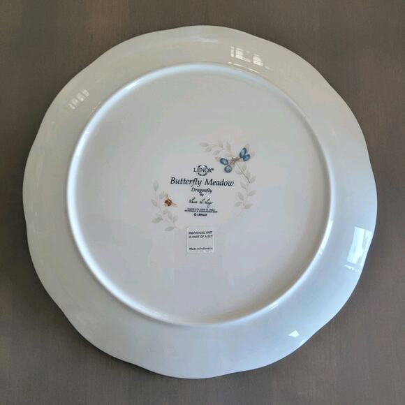 Lenox Butterfly Meadow Dragonfly Scalloped Edge 11 in Dinner Plate - Picture 7 of 7